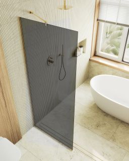 Душевая перегородка MaybahGlass MGD-698-3у 79см золото